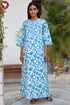 60s Cotton Zipper Front Kaftan In Floral Print