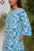 60s Cotton Zipper Front Kaftan In Floral Print