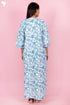 60s Cotton Zipper Front Kaftan In Floral Print