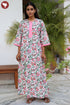 60’s Cotton Zipper Kaftan In Floral Print