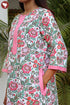 60’s Cotton Zipper Kaftan In Floral Print