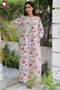 60’s Cotton Zipper Kaftan In Floral Print