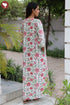 60’s Cotton Zipper Kaftan In Floral Print