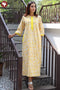 60’s Cotton Full Sleeve Zipper Kaftan In Floral Print