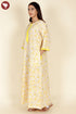 60’s Cotton Full Sleeve Zipper Kaftan In Floral Print