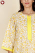 60’s Cotton Full Sleeve Zipper Kaftan In Floral Print