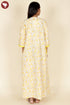 60’s Cotton Full Sleeve Zipper Kaftan In Floral Print