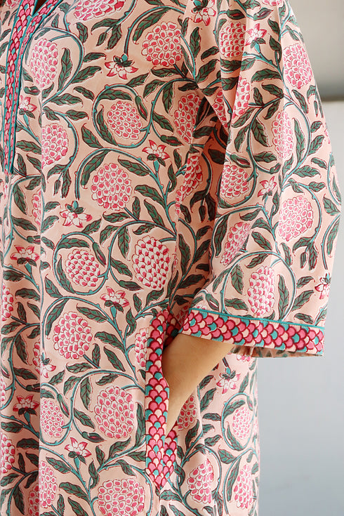 Bizzy Lizzy Peach Floral Kaftan