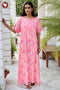 Bizzy Lizzy Half Sleeved Zip Kaftan In Floral Block Print