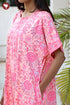 Bizzy Lizzy Half Sleeved Zip Kaftan In Floral Block Print