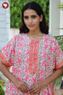 Bizzy Lizzy Front Zipper Kaftan in Floral Print