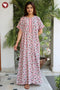 Bizzy Lizzy Front Zipper Kaftan in Floral Print