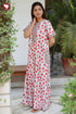 Bizzy Lizzy Front Zipper Kaftan in Floral Print