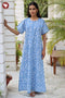 60’s Cotton Short Sleeve Kaftan In Floral Print