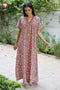 60’s Cotton V-neck Kaftan In Floral Print