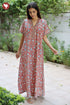 60’s Cotton V-neck Kaftan In Floral Print