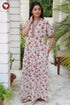 60’s Cotton V-neck Kaftan In Floral Print