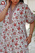 60’s Cotton V-neck Kaftan In Floral Print