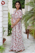 60’s Cotton V-neck Kaftan In Floral Print