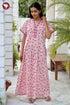 60’s Cotton Short Sleeve Kaftan In Floral Print