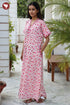 60’s Cotton Short Sleeve Kaftan In Floral Print