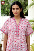 60’s Cotton Short Sleeve Kaftan In Floral Print