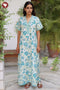 60’s Cotton Short Sleeved Kaftan in Floral Print