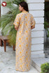 60’s Cotton Short Sleeve Kaftan In Floral Print