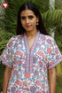 60’s Cotton Short Sleeve Kaftan In Floral Print