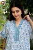 60’s Cotton Short Sleeve Kaftan In Floral Print
