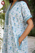 60’s Cotton Short Sleeve Kaftan In Floral Print