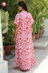 60’s Cotton Short Sleeve Kaftan In Floral Print