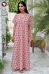 60’s Cotton V-neck Kaftan in Floral Print