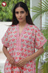 60’s Cotton V-neck Kaftan in Floral Print