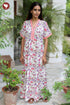 60’s Cotton V-neck Kaftan in Floral Print