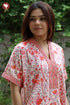 60’s Cotton Short Sleeve Kaftan In Floral Print
