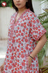 60s Cotton Peach Pink & Orange Floral Kaftan.