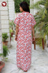 60s Cotton Peach Pink & Orange Floral Kaftan.