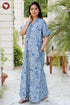 60’s Cotton Short Sleeve Kaftan in Floral Print