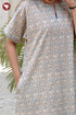 60's Cotton Short Sleeve Kaftan in Floral Print