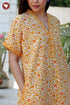 60’s Cotton Short Sleeve Kaftan In Floral Print