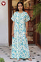 60s Cotton Kaftan In Floral Block Print