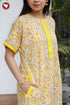 60’s Cotton Zipper Kaftan In Floral Print