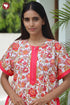 60’s Cotton Zipper Kaftan In Floral Print