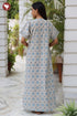 60’s Cotton Zipper Kaftan In Floral Print