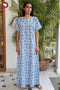 60’s Cotton Zipper Kaftan In Floral Print