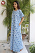60’s Cotton Zipper Kaftan In Floral Print