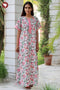 60’s Cotton Zipper Kaftan In Floral Print