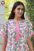 60’s Cotton Zipper Kaftan In Floral Print