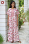 60’s Cotton Zipper Kaftan In Floral Print